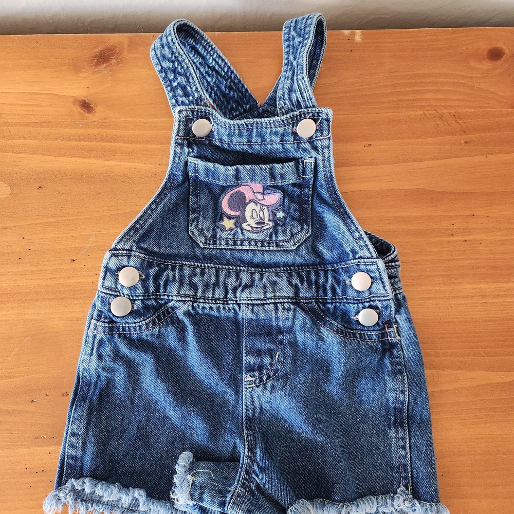 Disney 12m Denim Overalls with Cowgirl Minnie Mouse